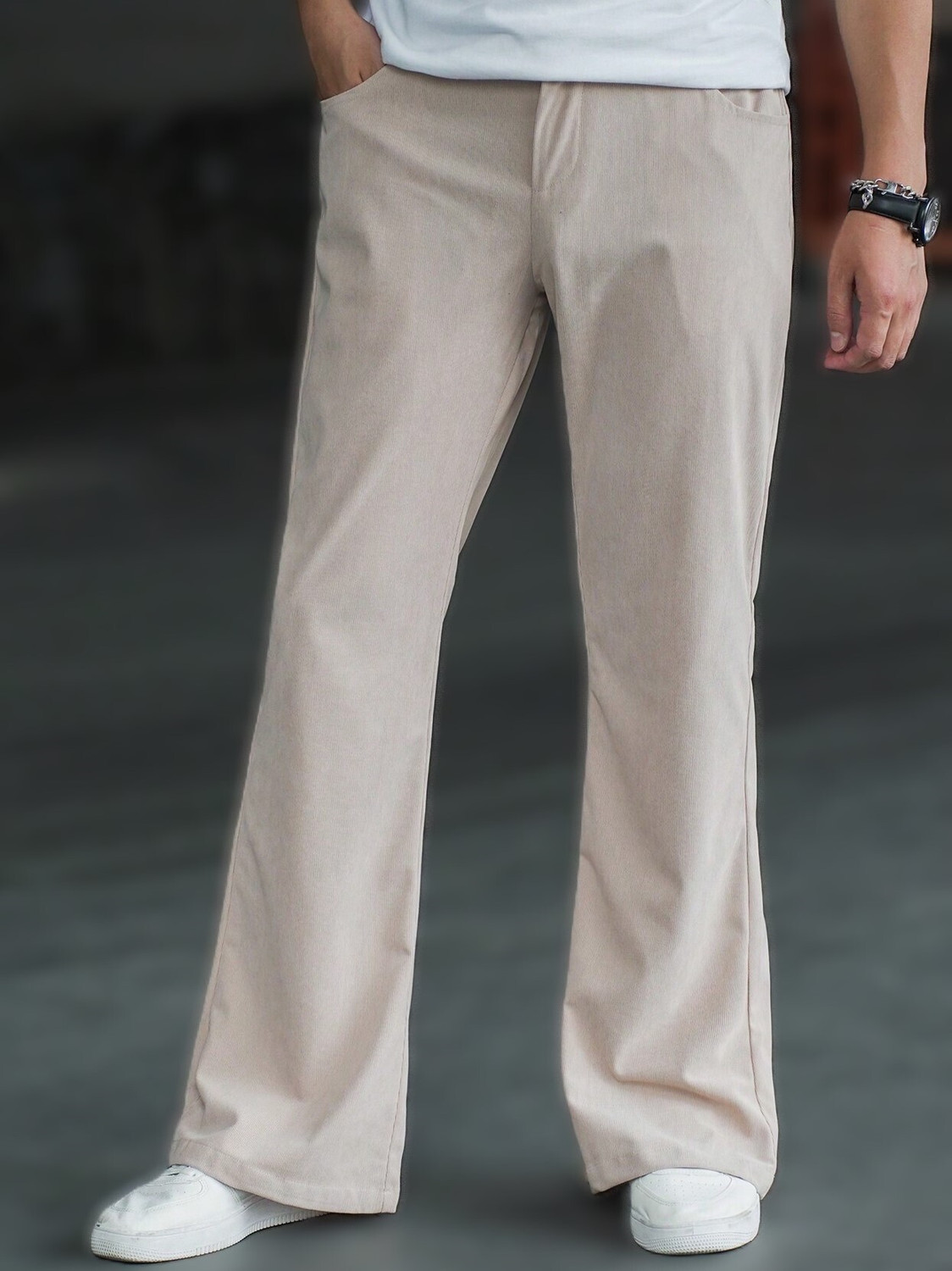 Image of METRONAUT Flared Men Khaki Trousers