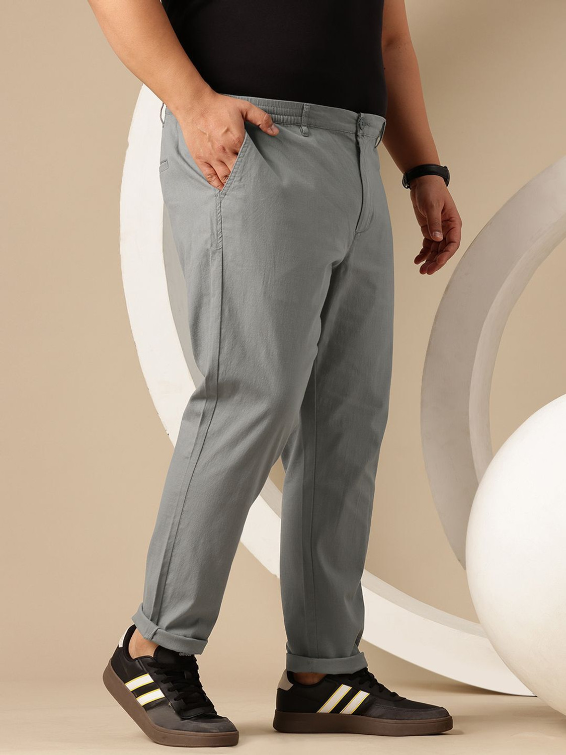 Image of Sztori Relaxed Men Grey Trousers