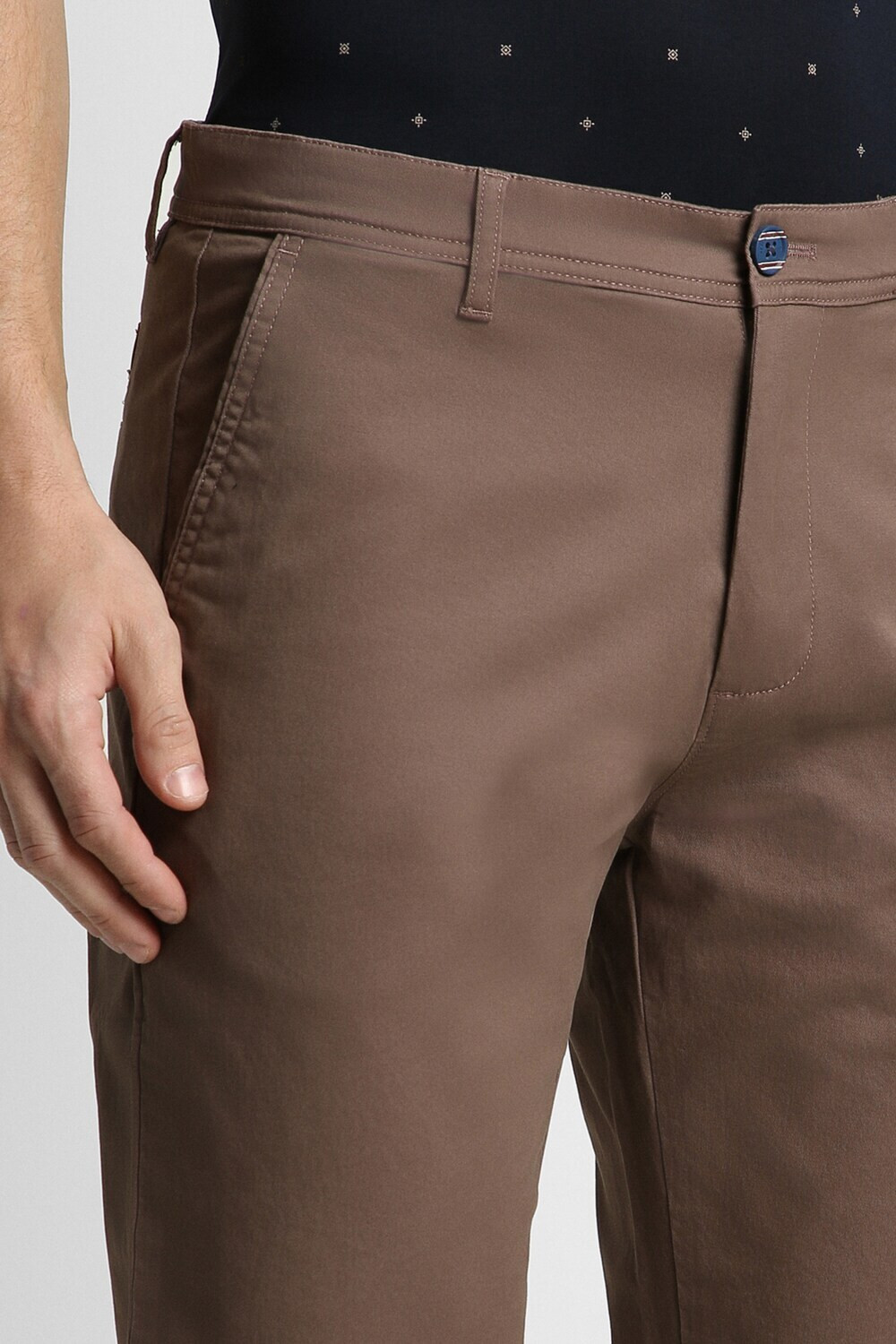 Image of PETER ENGLAND Slim Fit Men Brown Trousers