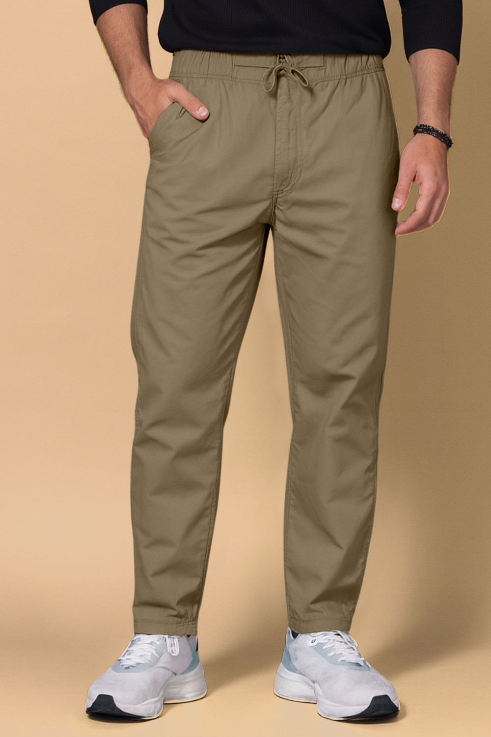 Image of ANAGH ENTERPRISE Regular Fit Men Beige Trousers