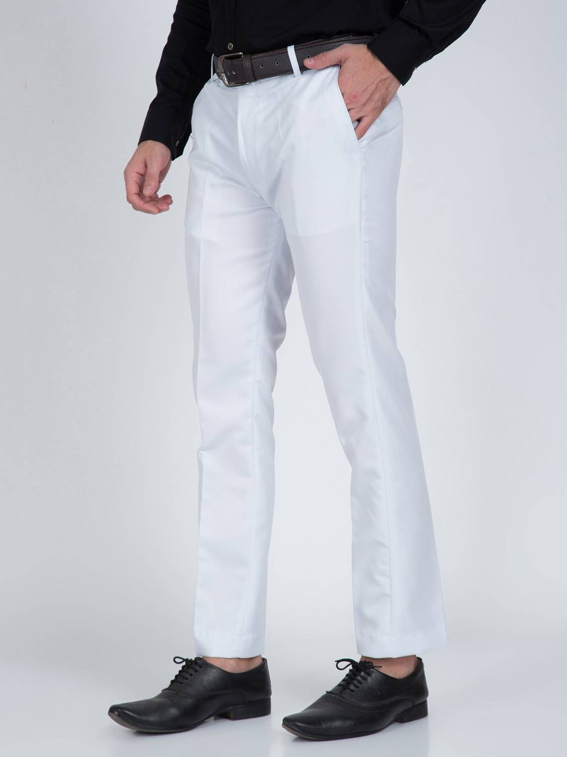 CYPHUS Regular Fit Men White Trousers - Image 3