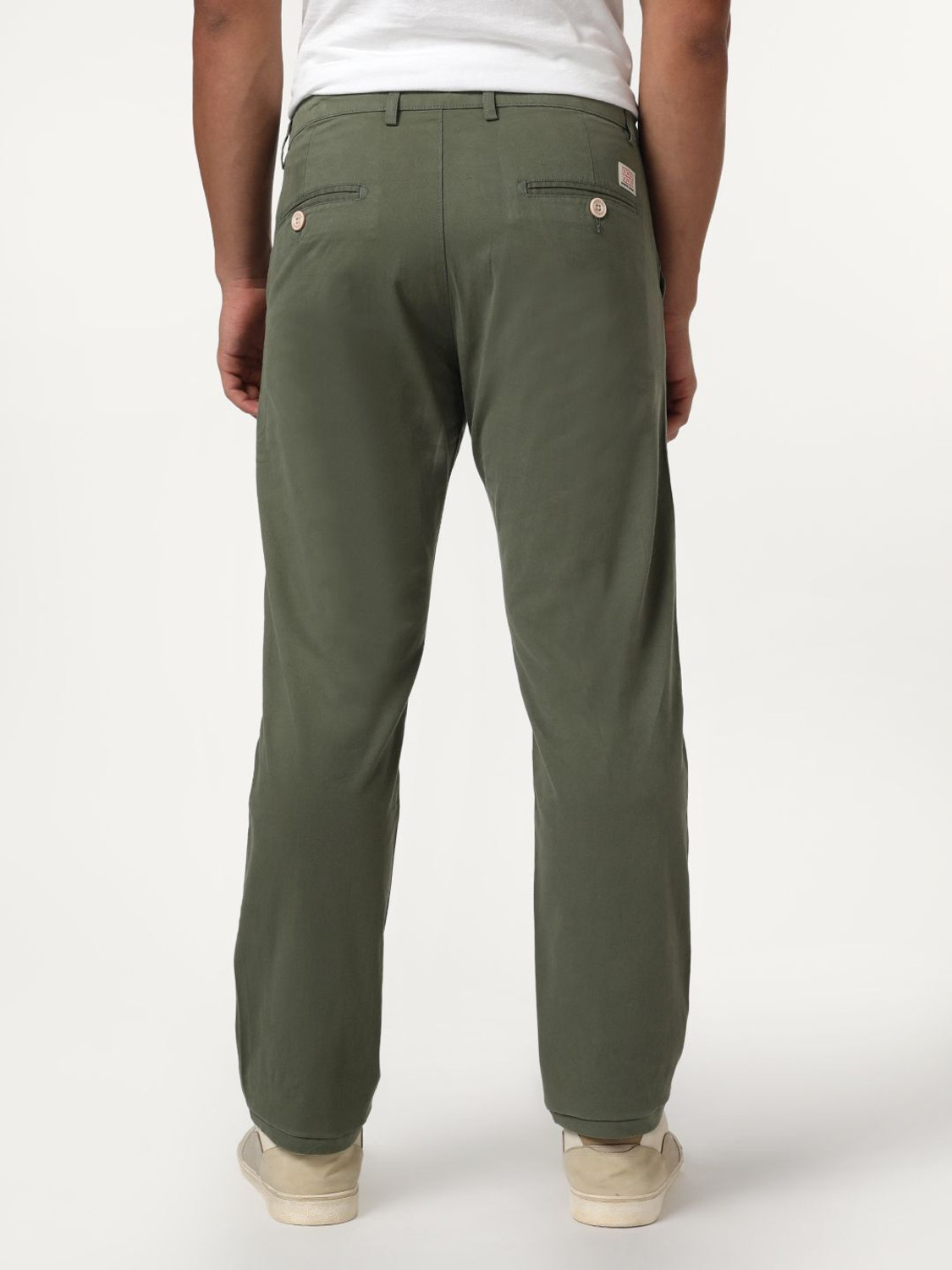 Image of Urbano Fashion Straight Fit Men Green Trousers