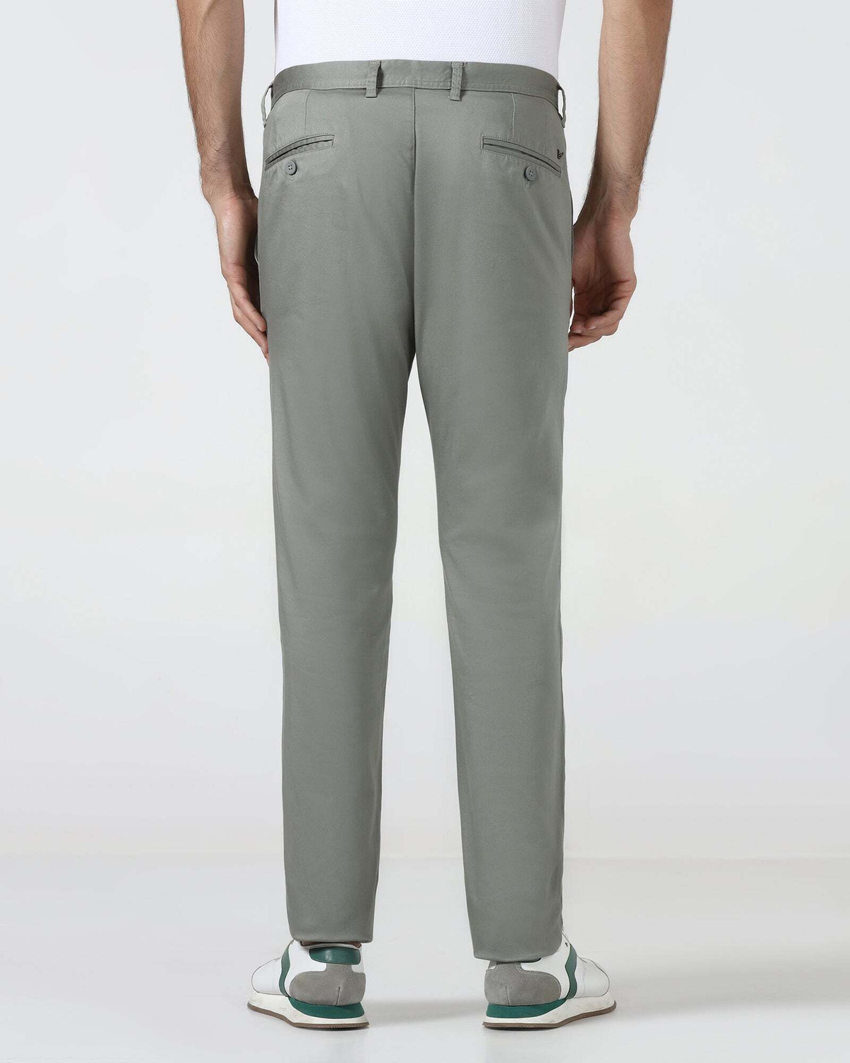 Image of Blackberrys Regular Fit Men Grey Trousers