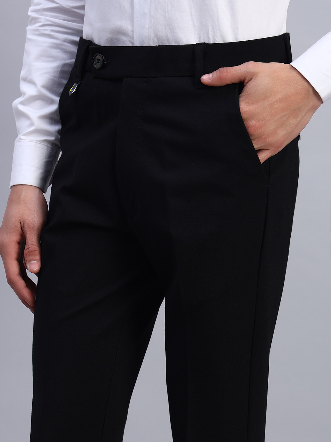 Image of AXNIS Comfort Fit Men Black Trousers