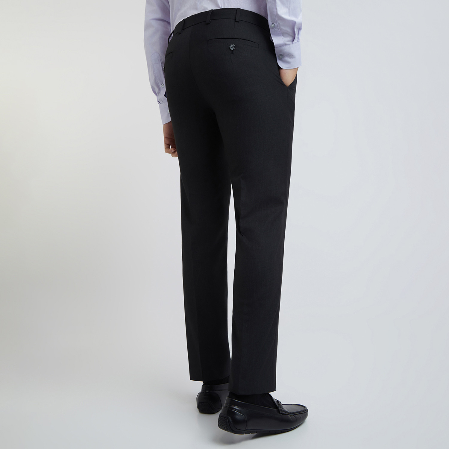 Image of Raymond Slim Fit Men Black Trousers