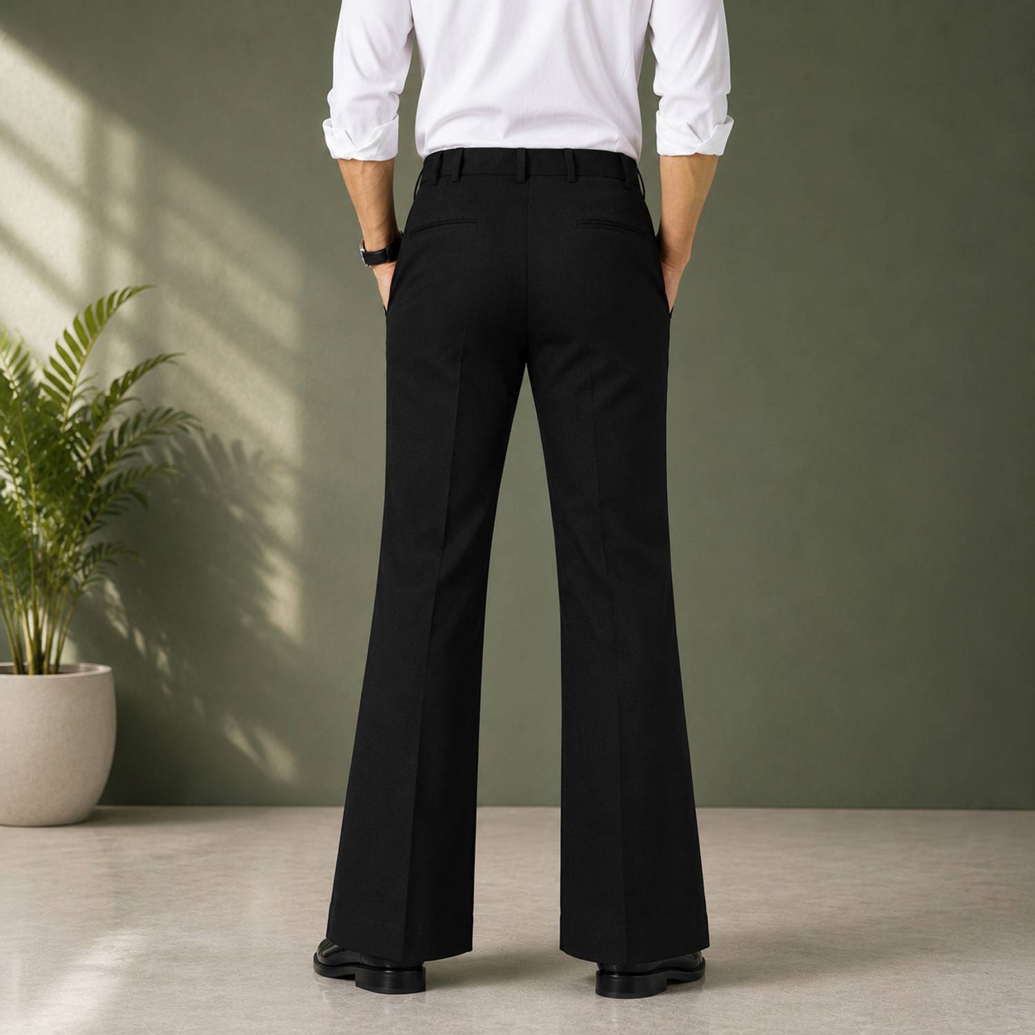 KDR TRADER Comfort Fit Regular Fit Men Black Trousers - Image 2