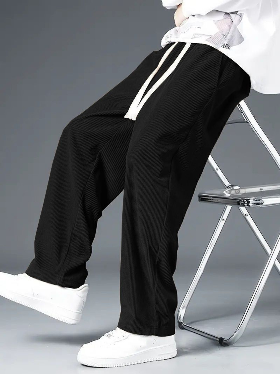 Image of Leriya Fashion Regular Fit Men Black Trousers