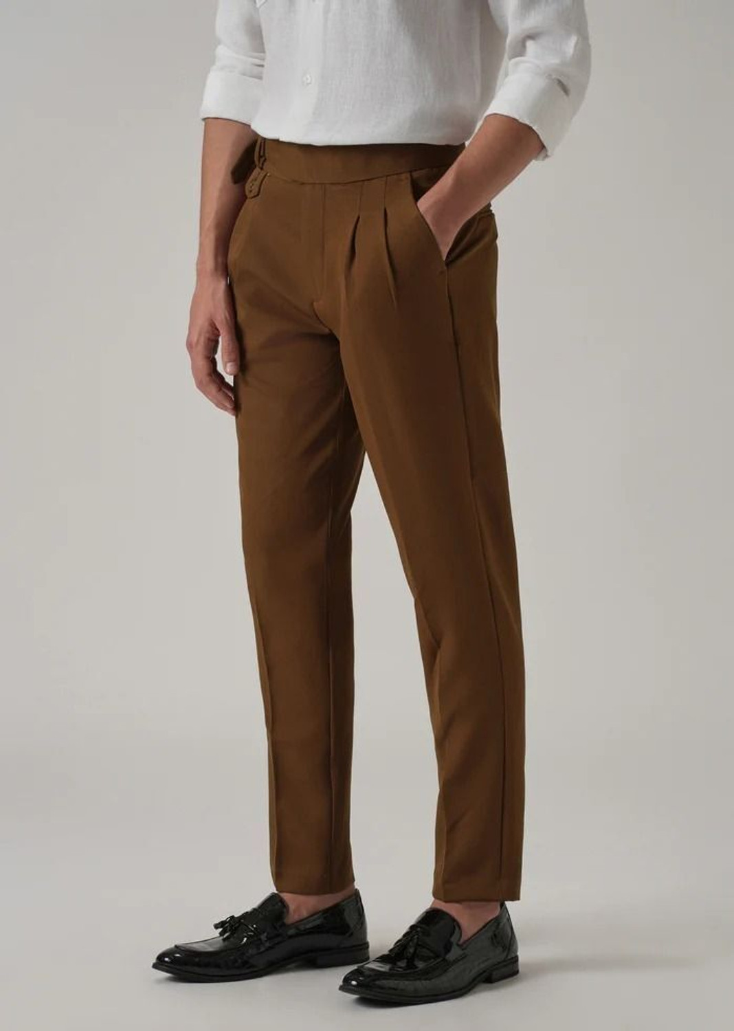 Image of SKENJEL Regular Fit Men Brown Trousers