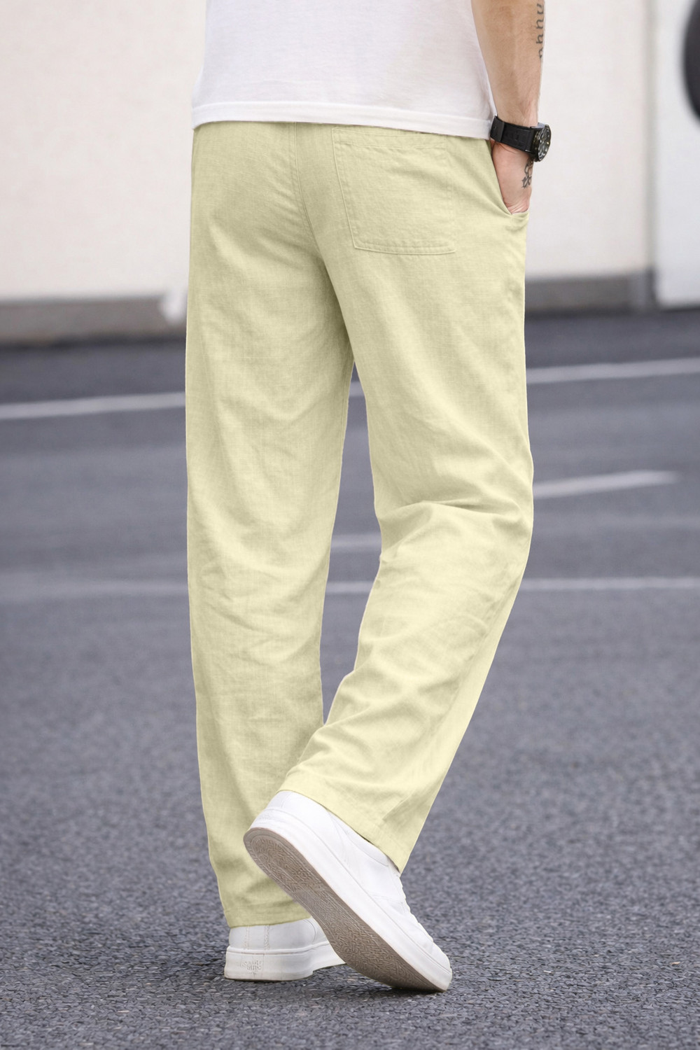 Image of MOTREX Slim Fit Men Beige Trousers