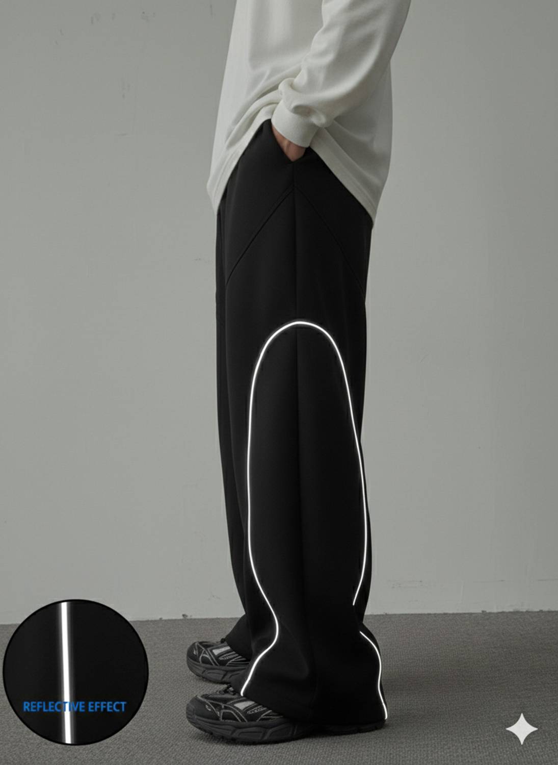 LEXREX Loose Fit Black Trousers - Image 4