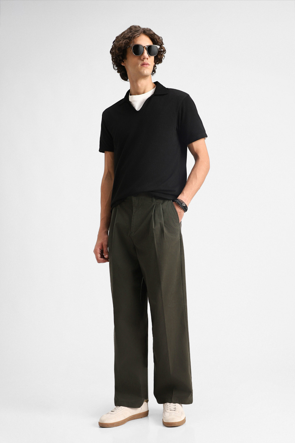 Image of Snitch Relaxed Men Green Trousers