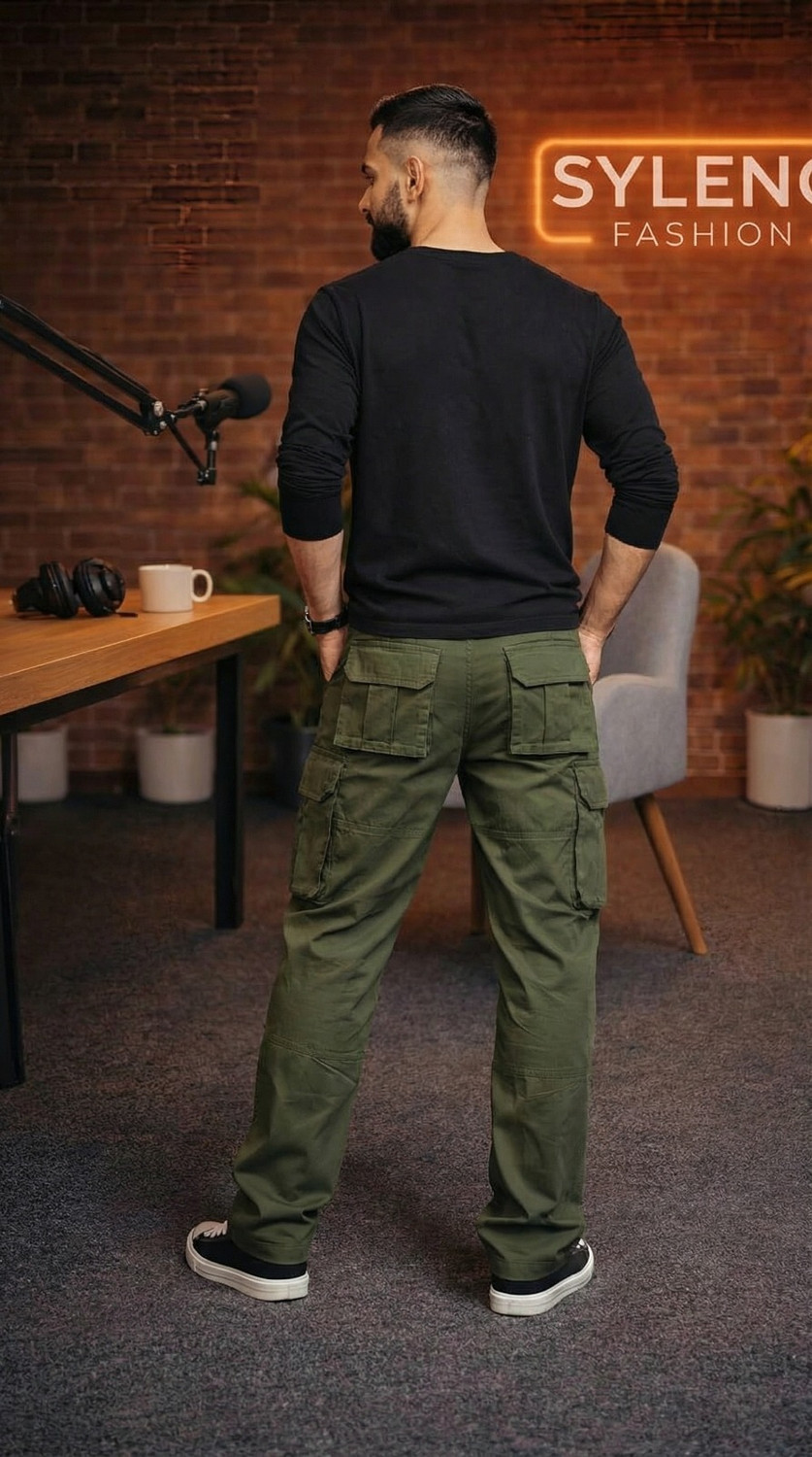 Image of Momai Regular Fit Men Green Trousers