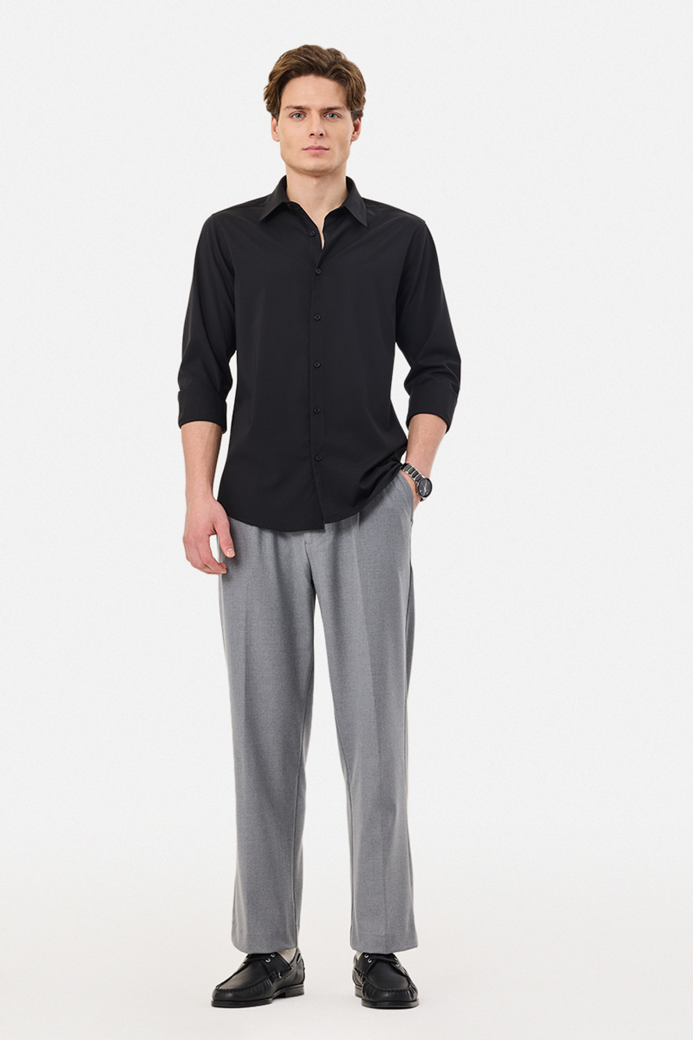 Image of Snitch Relaxed Men Grey Trousers