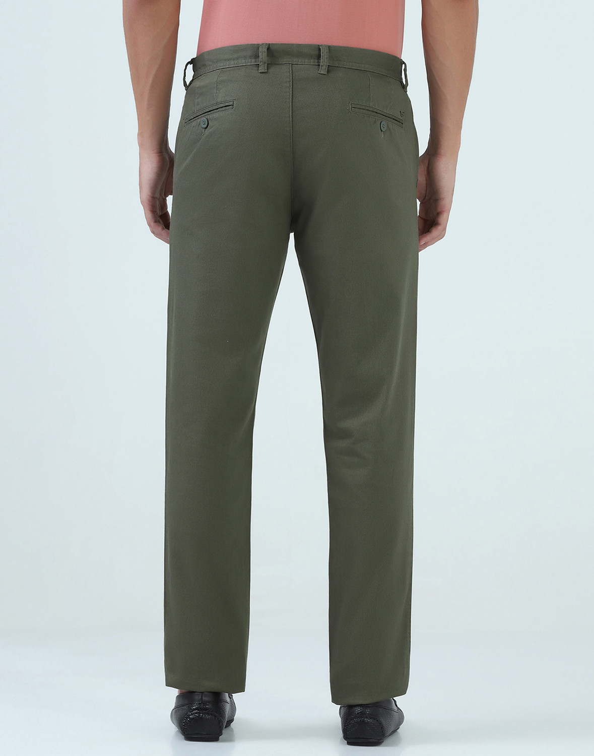 Image of Blackberrys Slim Fit Men Green Trousers