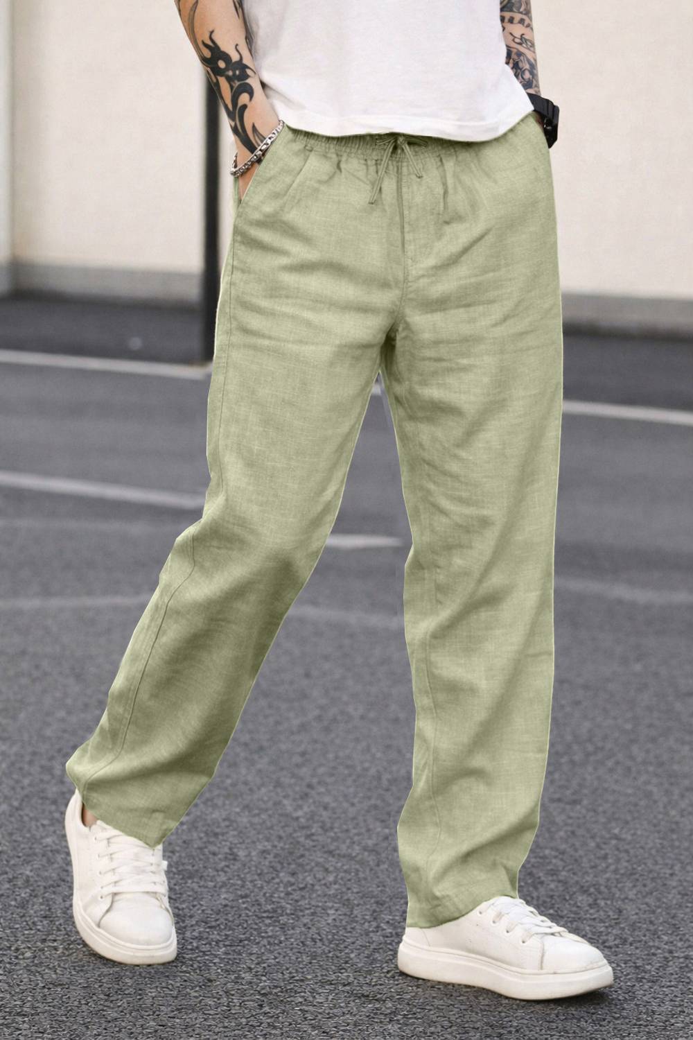 MOTREX Slim Fit Men Light Green Trousers - Image 3