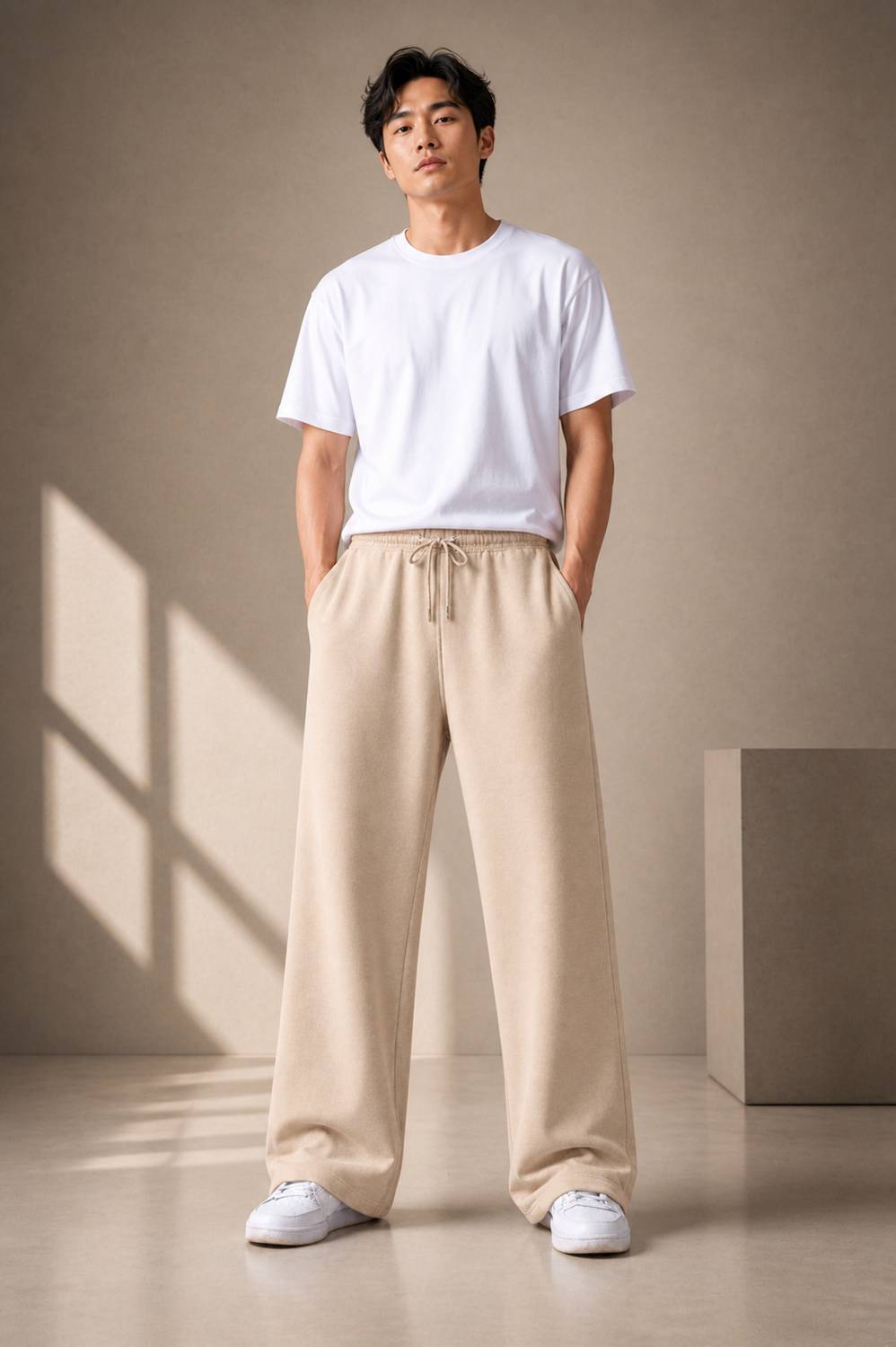 Sanvali Saloni Men Beige Track Pants - Image 3