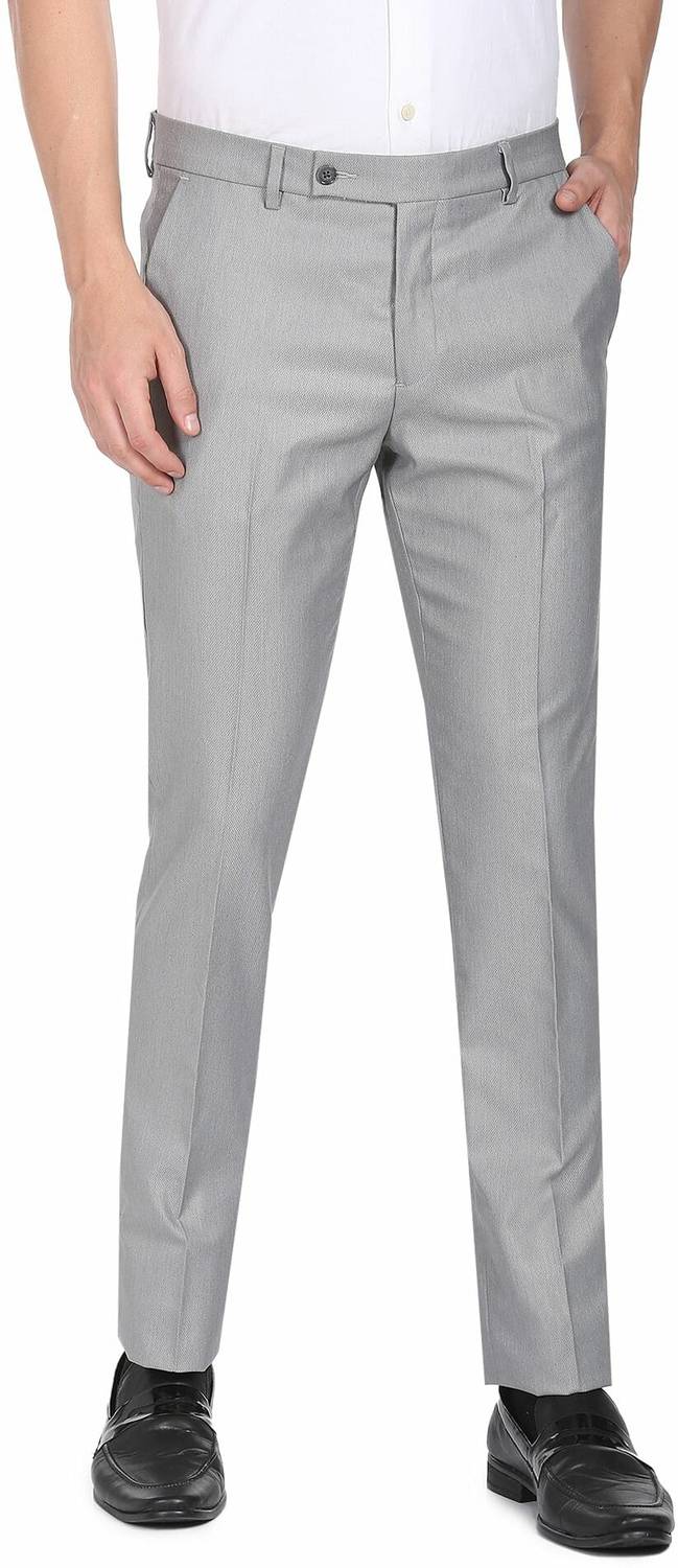 ARROW Regular Fit Men Grey Trousers