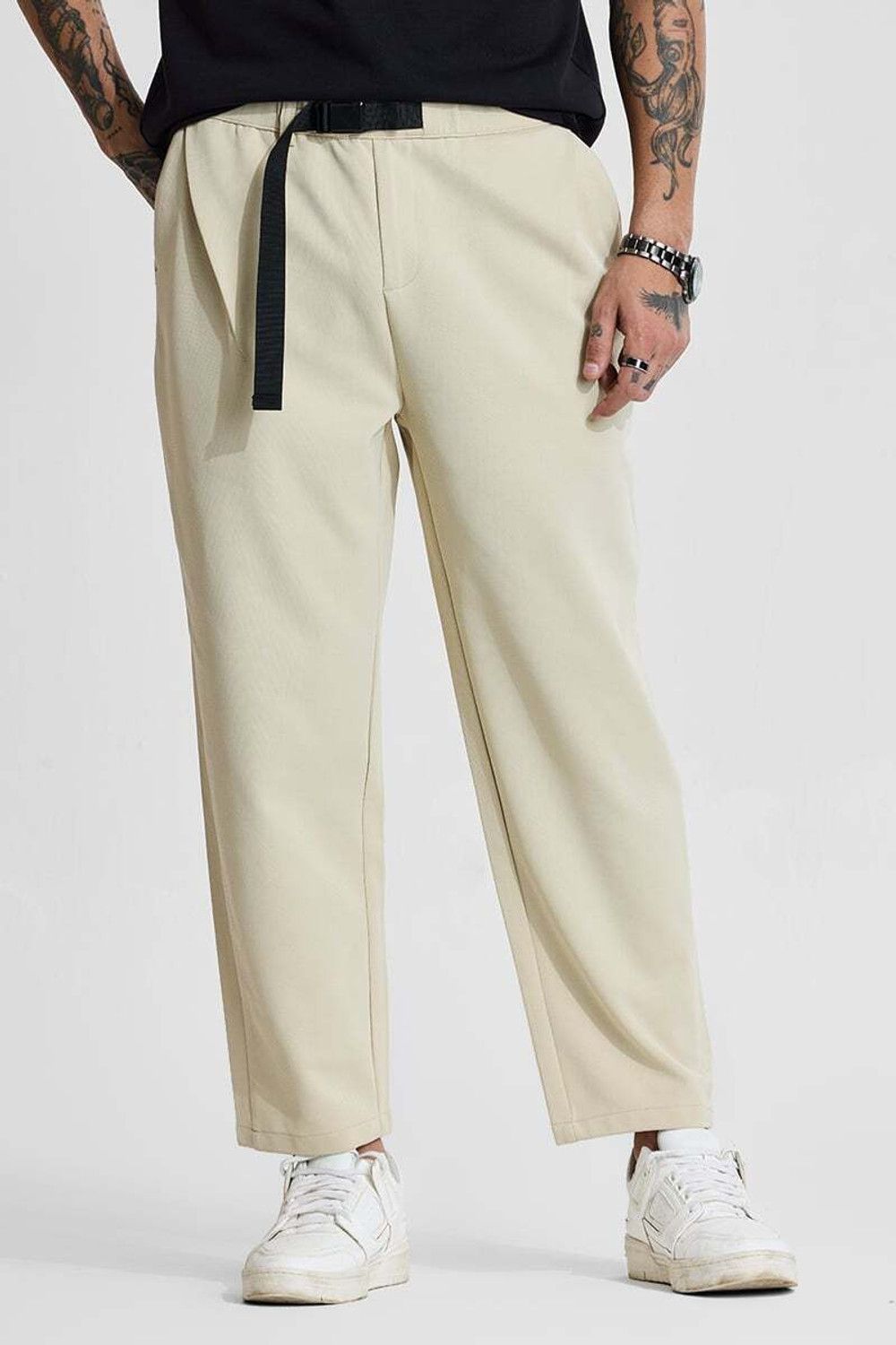Image of Snitch Relaxed Men Beige Trousers