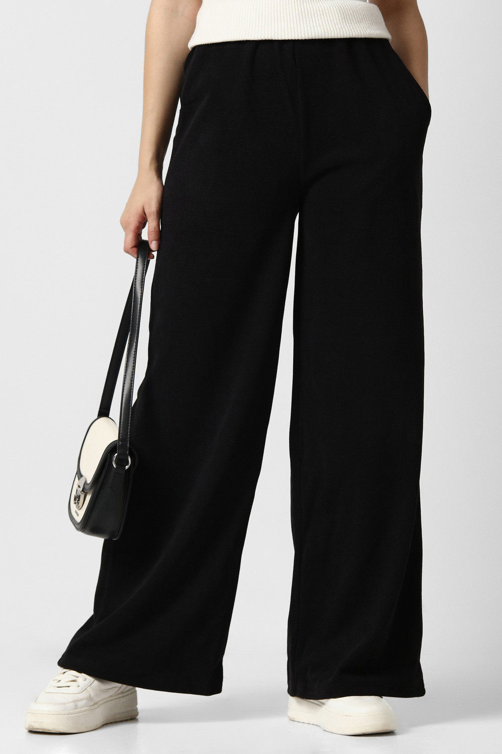 Image of VAN HEUSEN Regular Fit Women Black Trousers