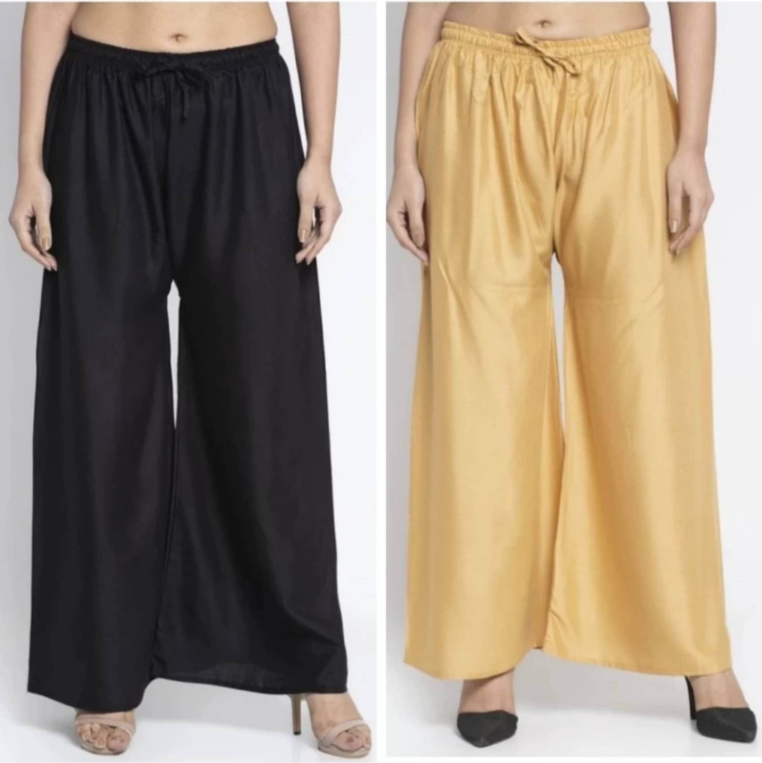 KGFONECLOTH Comfort Fit Women Black, Beige Trousers