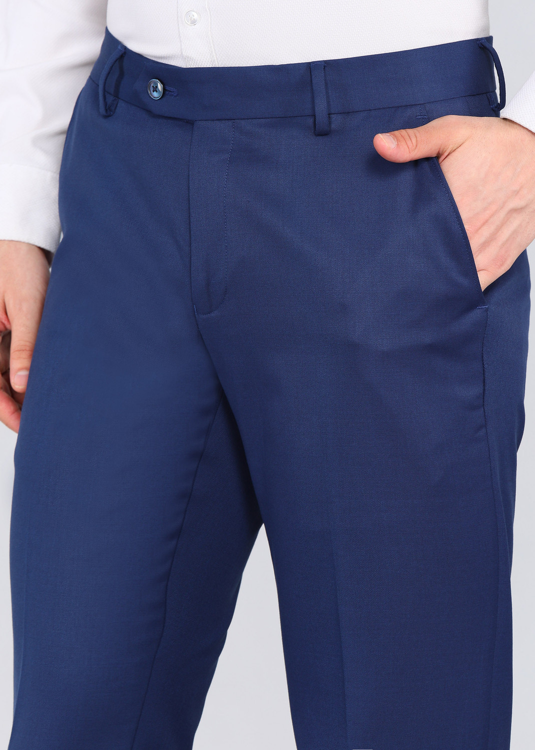Image of PETER ENGLAND Slim Fit Men Blue Trousers