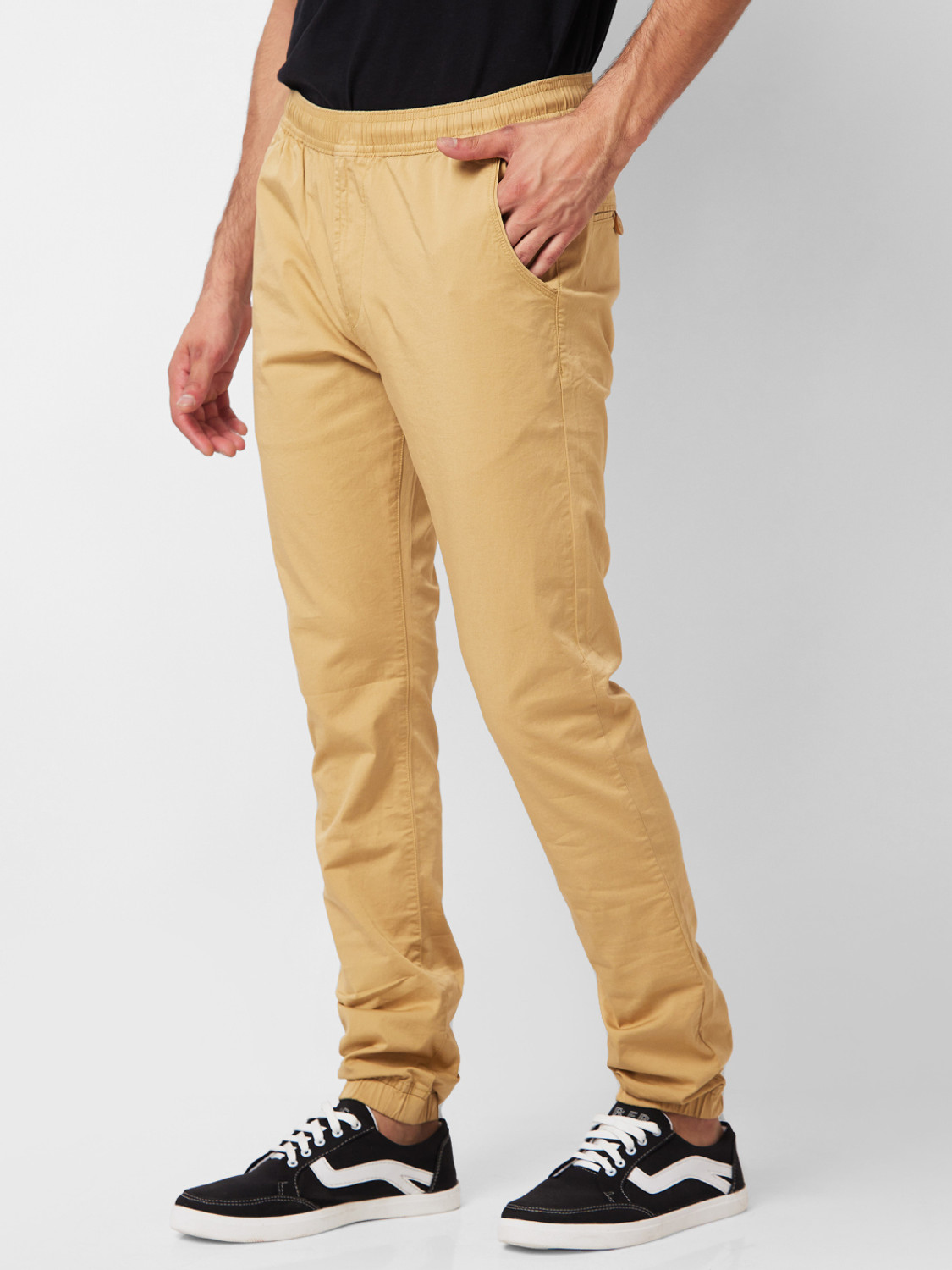 Image of Spykar Men Khaki Trousers