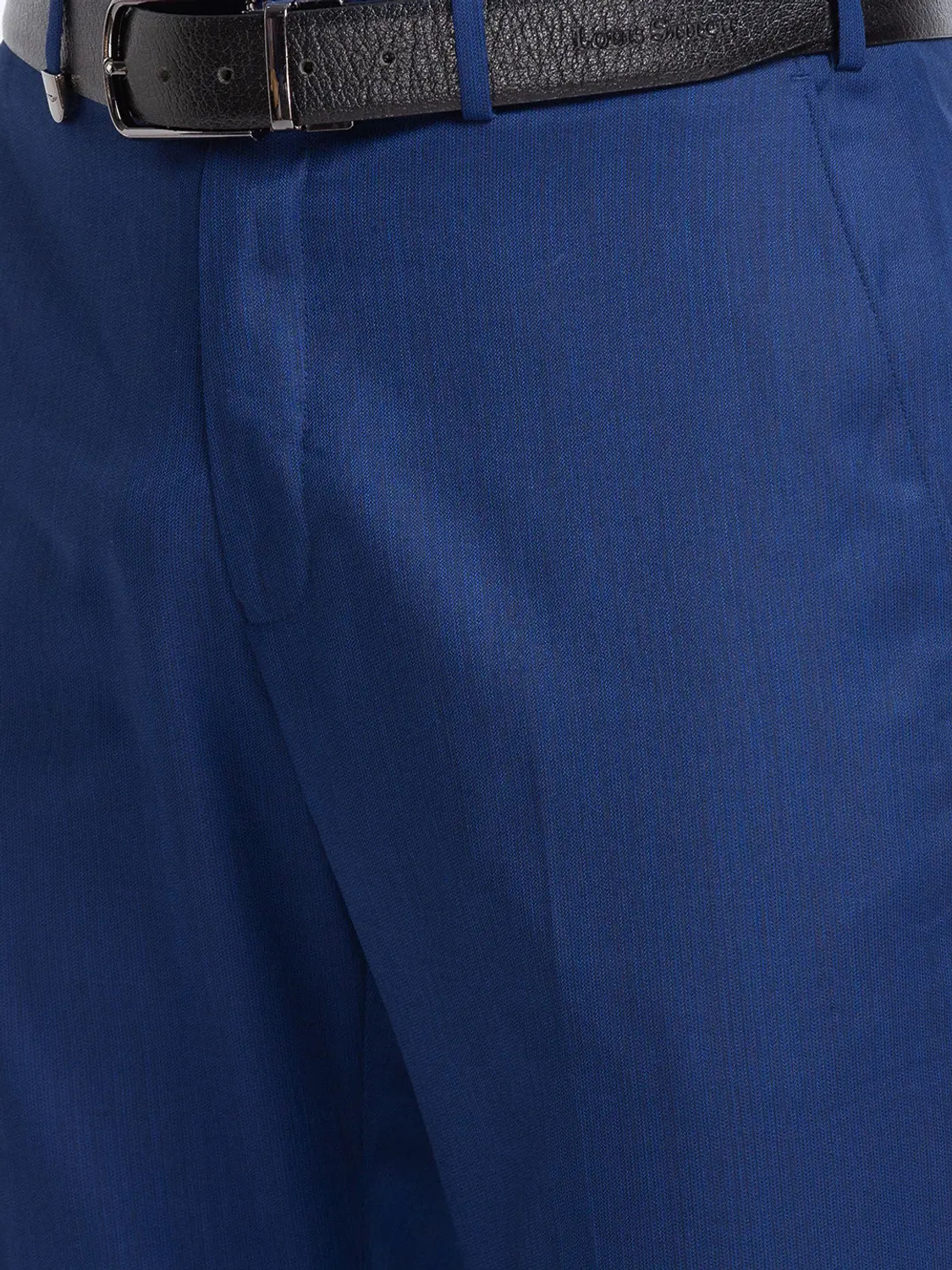 Image of PARK AVENUE Slim Fit Men Blue Trousers