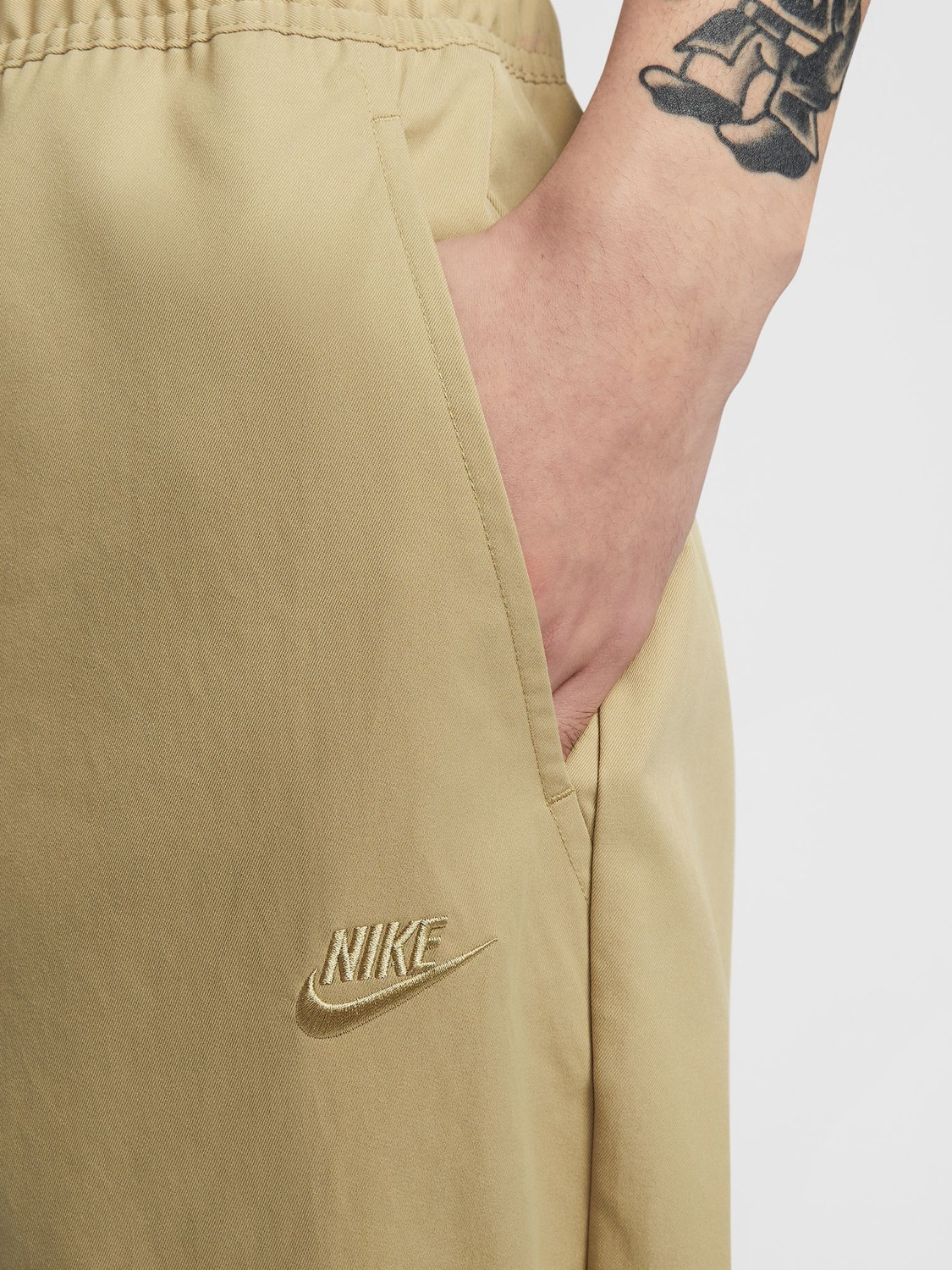 Image of NIKE Regular Fit Men Beige Trousers