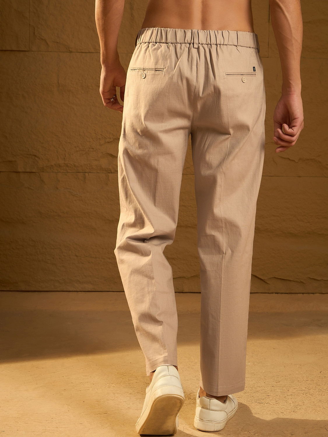 Image of DENNISON Loose Fit Men Beige Trousers