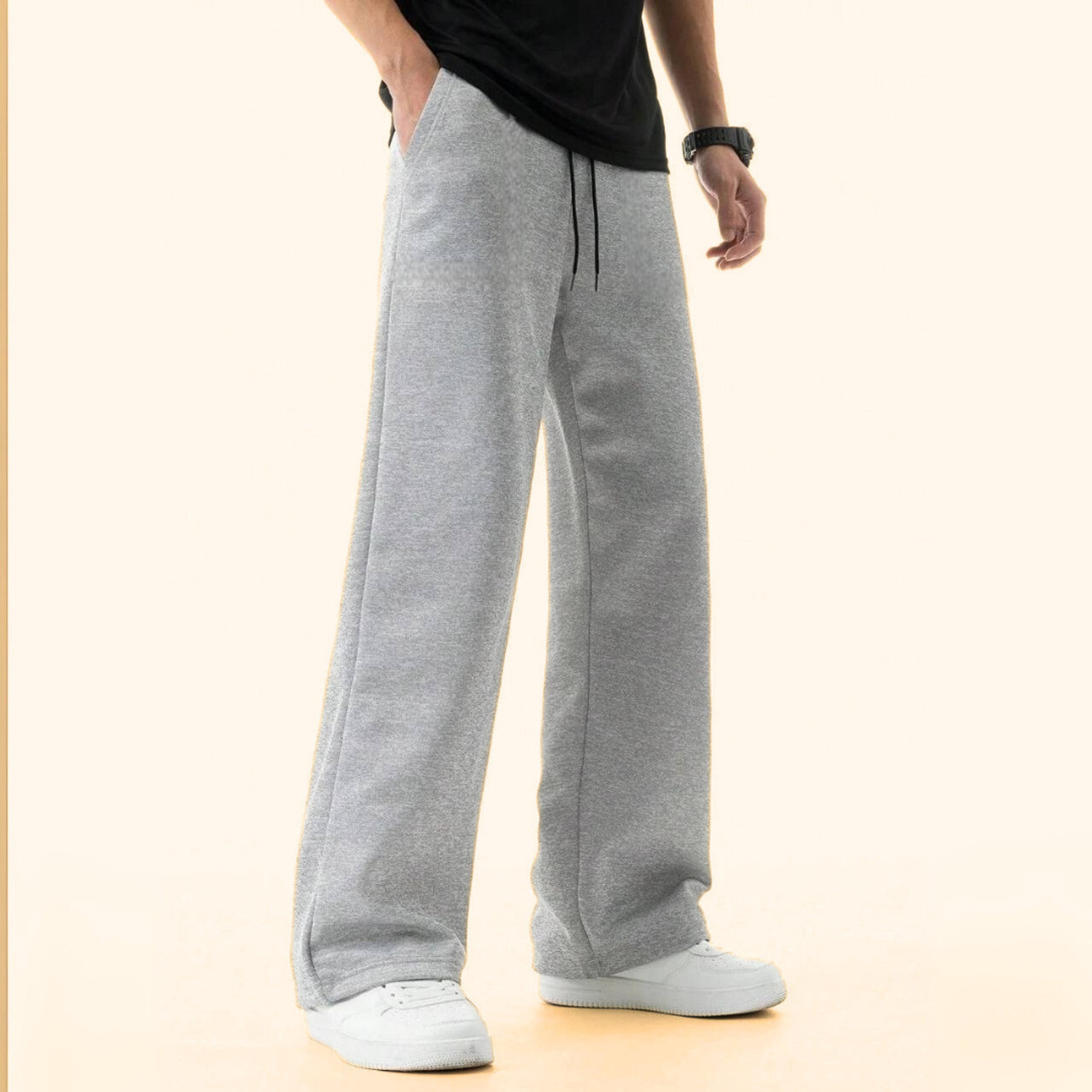 Image of WEVOK WEAR Relaxed Men Grey Trousers
