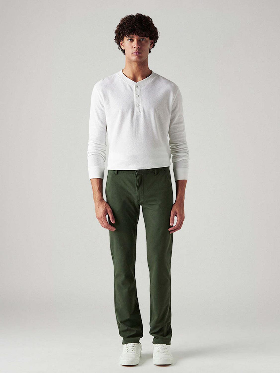 Image of LEVI'S Slim Fit Men Dark Green Trousers