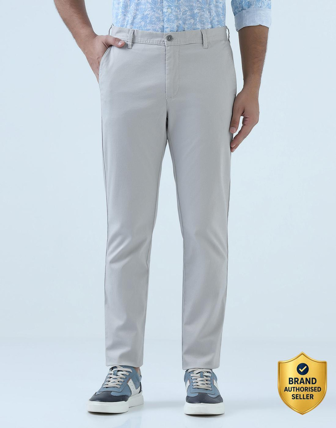 Image of Blackberrys Slim Fit Men Blue Trousers