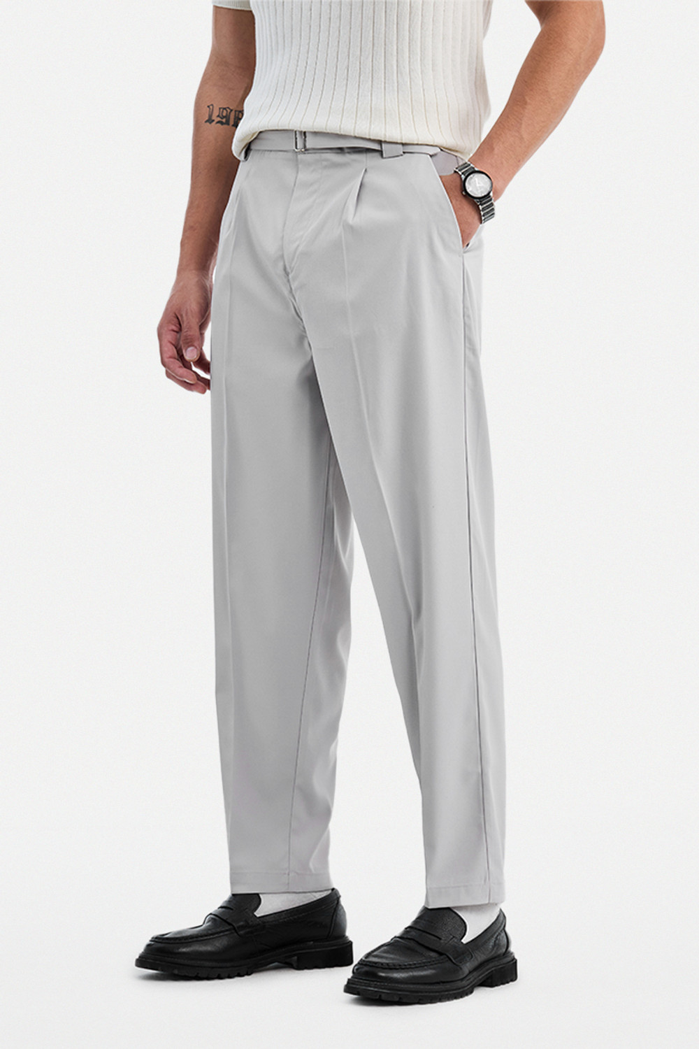 Image of Snitch Relaxed Men Grey Trousers