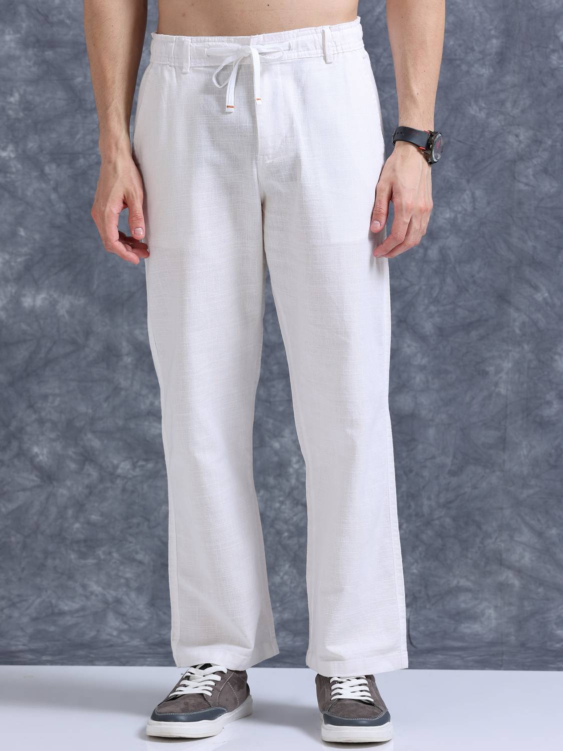 Roadster Men White Trousers - Image 1