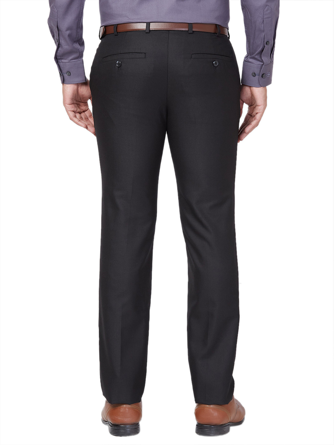 Image of Raymond Slim Fit Men Black Trousers