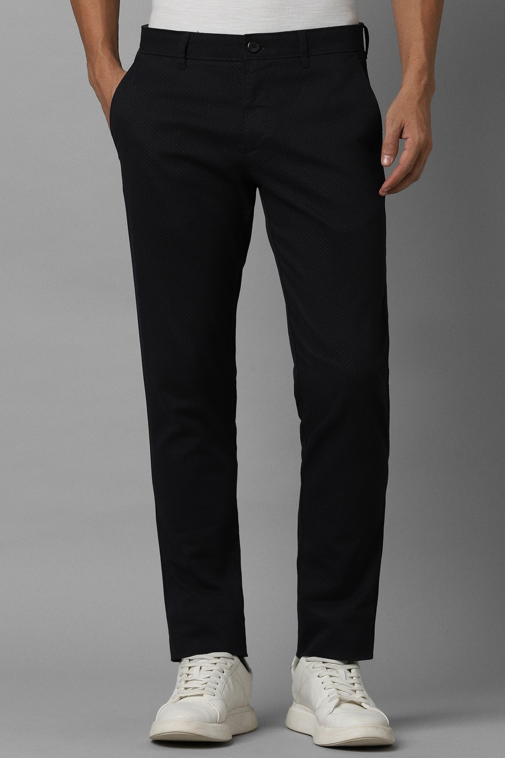 Image of Louis Philippe Sport Slim Fit Men Black Trousers