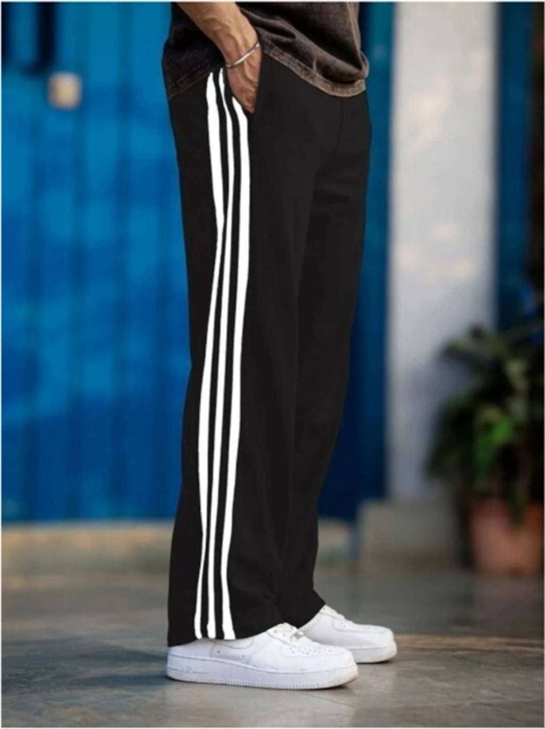 burianberry Straight Fit Black Trousers