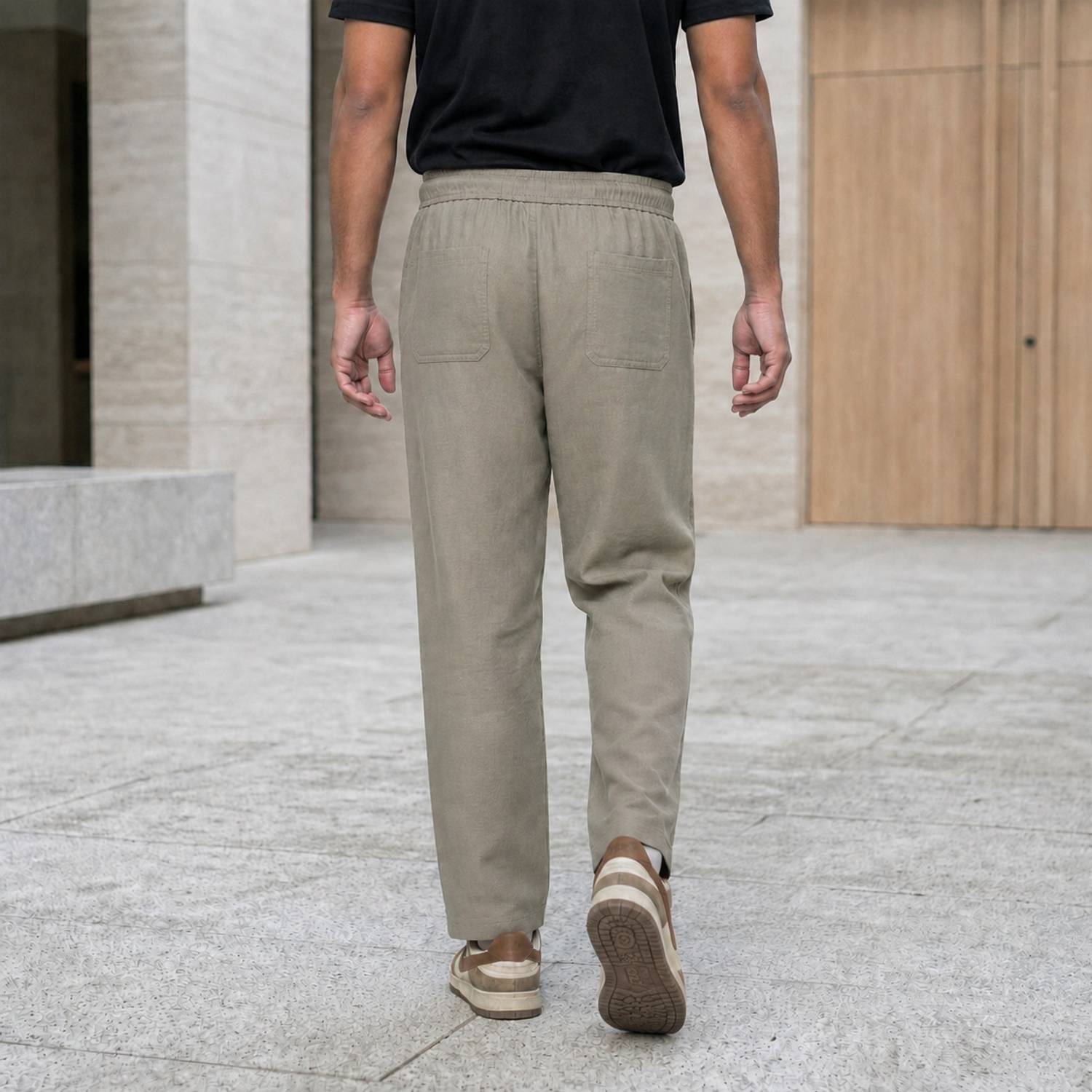 kayko Men Beige Trousers Regular Fit - Image 2