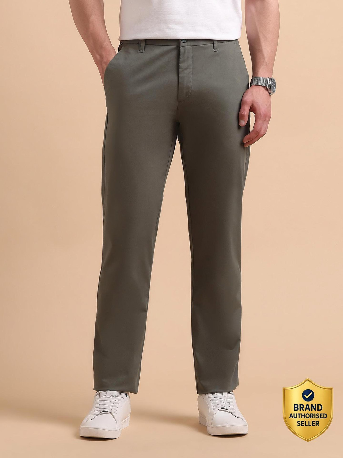 U.S. POLO ASSN. Slim Fit Men Green Trousers