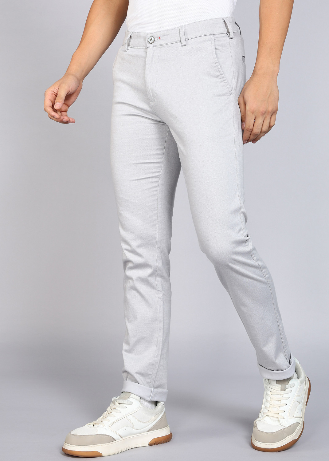 Image of KILLER Slim Fit Men Grey Trousers
