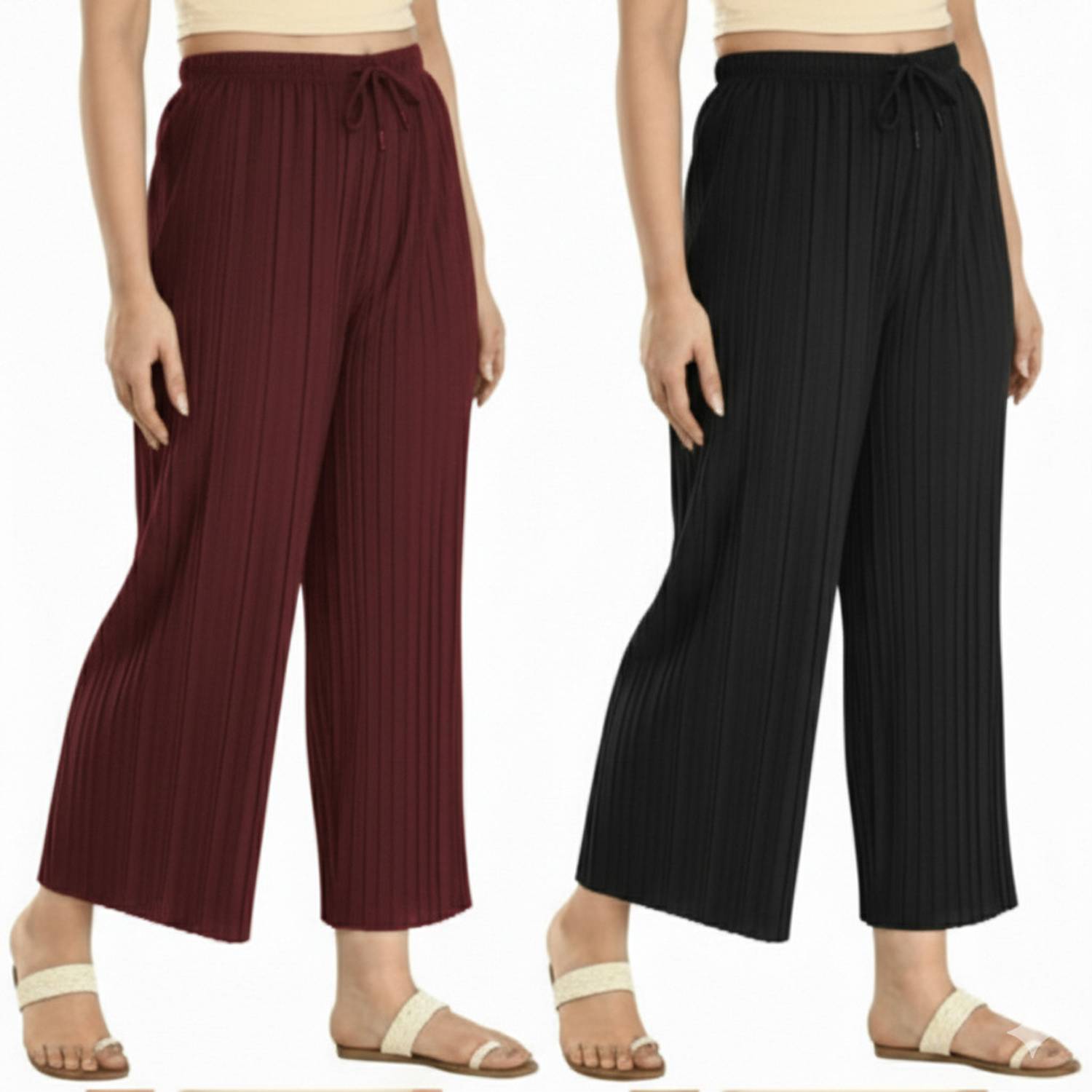 ABD STORE Regular Fit Women Maroon, Black Trousers