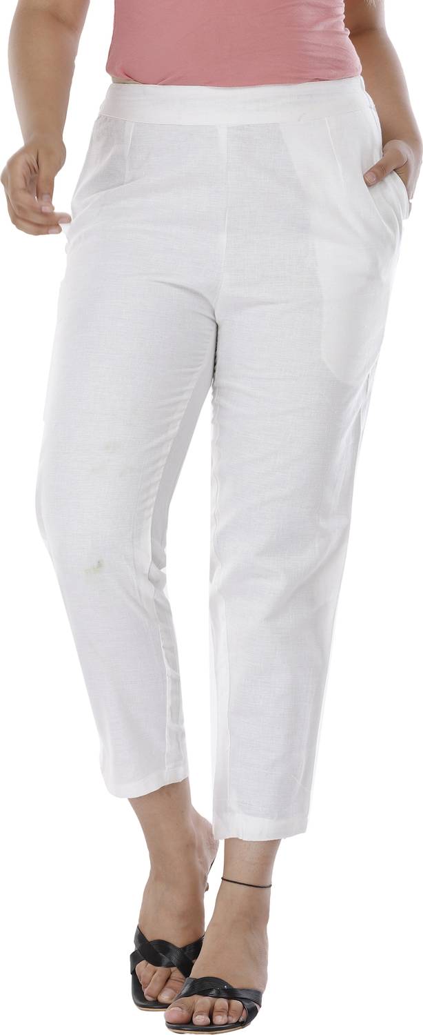 amaya creative center Regular Fit Women White Trousers