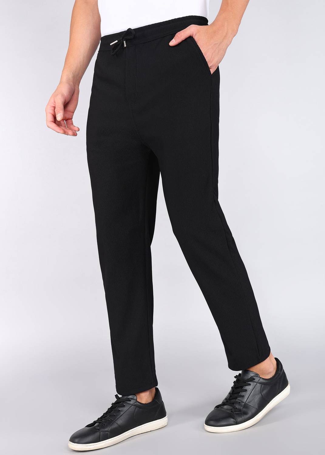Flicfol Regular Fit Men Black Trousers - Image 3