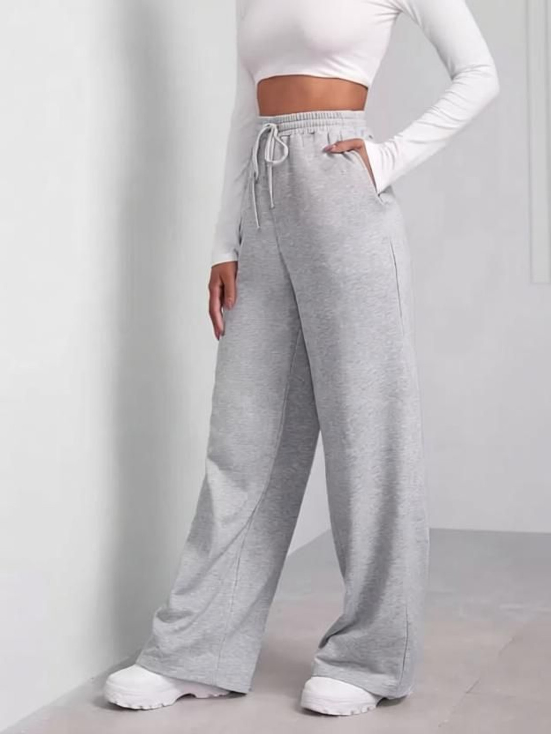 Image of APRIX Loose Fit Women Grey Trousers
