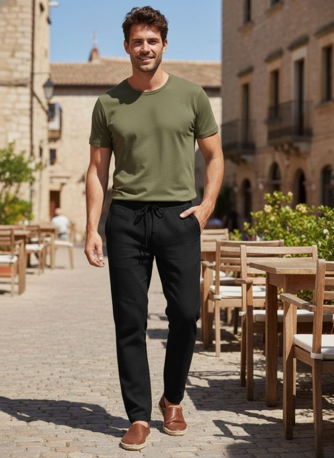 Image of Aamish fashion Regular Fit Men Black Trousers