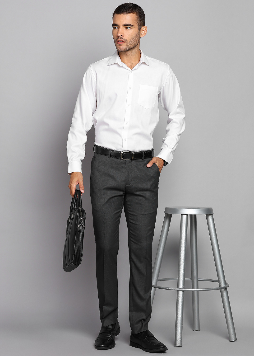 Image of KILLER Slim Fit Men Grey Trousers
