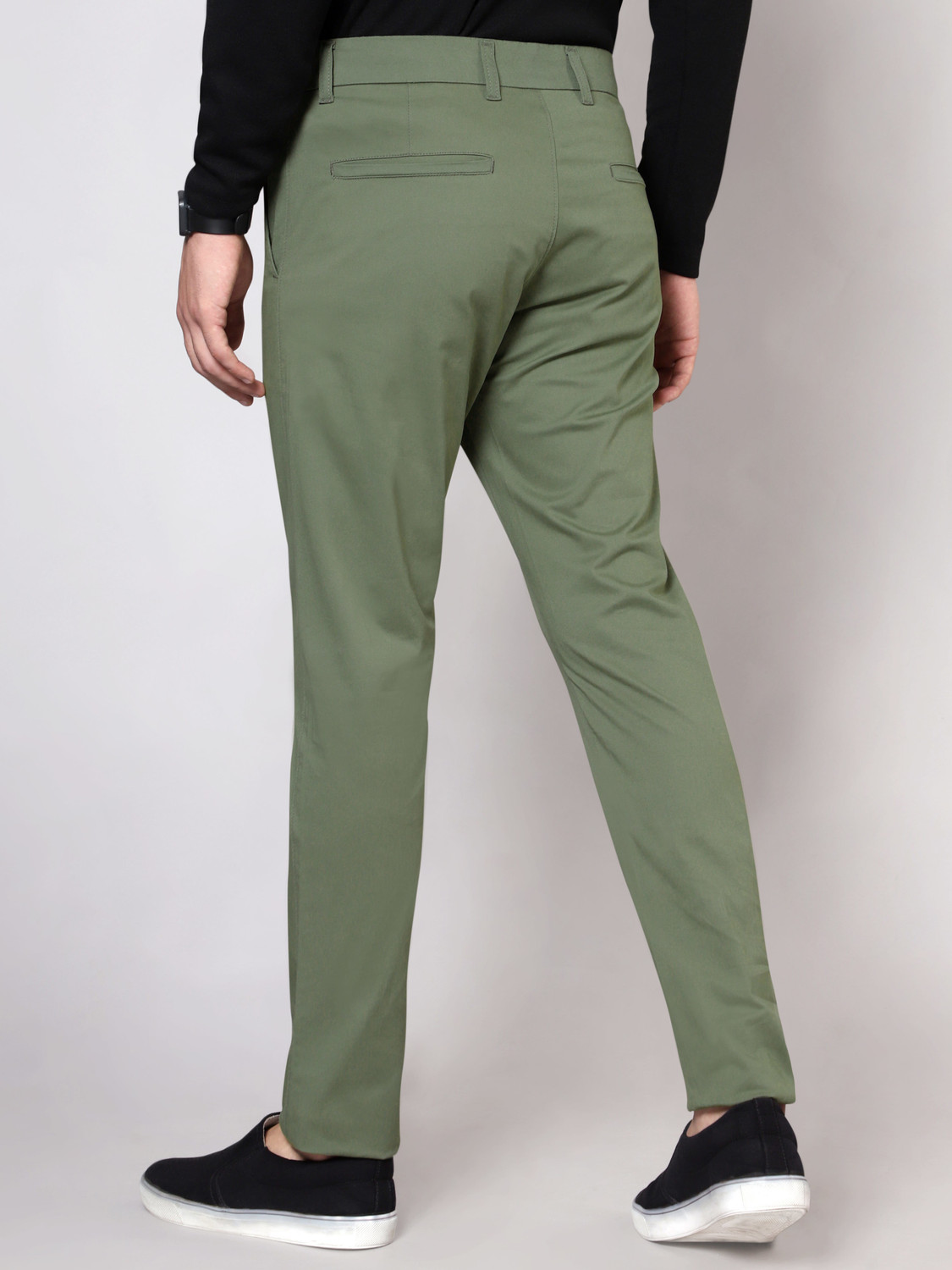 Image of BEYOUNG Regular Fit Men Green Trousers