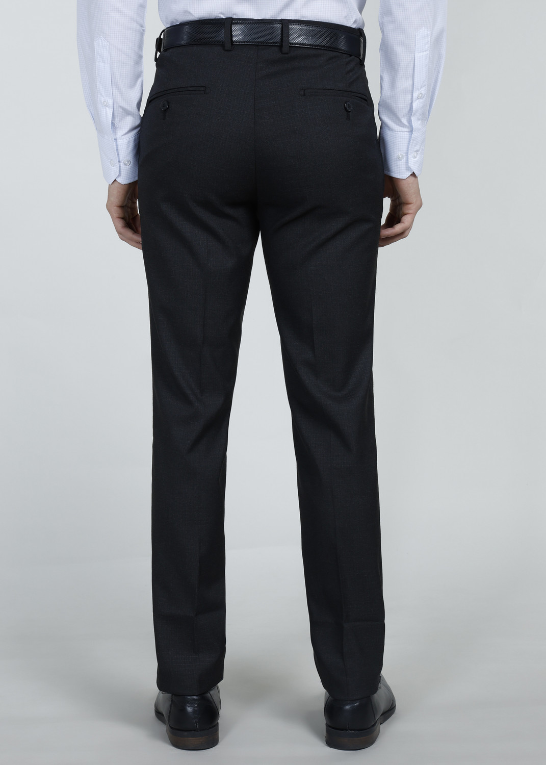 Image of PETER ENGLAND Slim Fit Men Black Trousers
