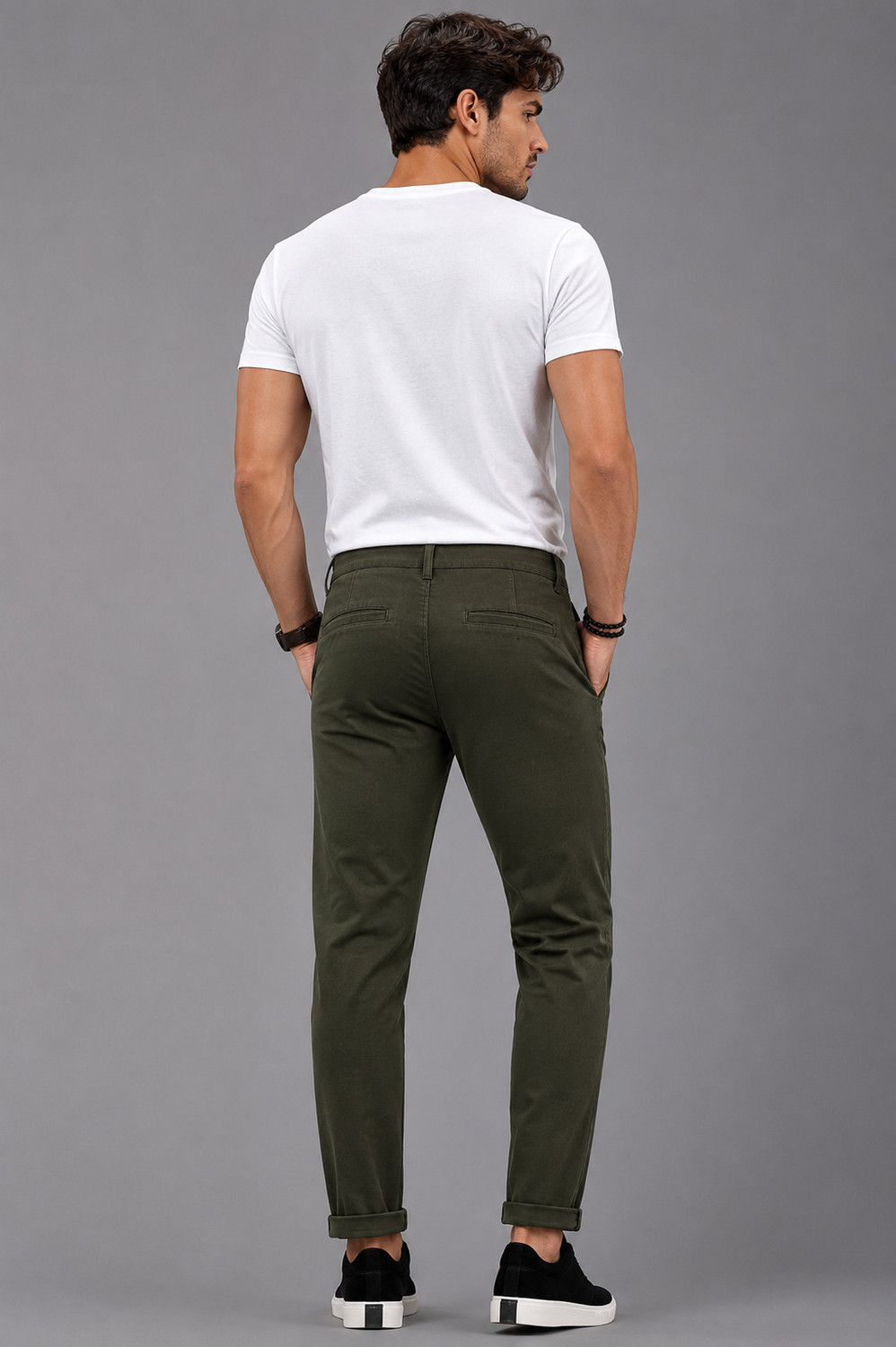 Image of FUBAR Regular Fit Men Dark Green Trousers