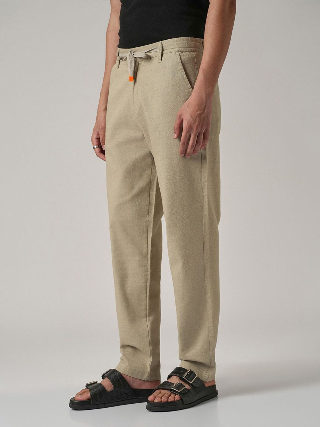 Image of Banana Club Relaxed Men Khaki Trousers
